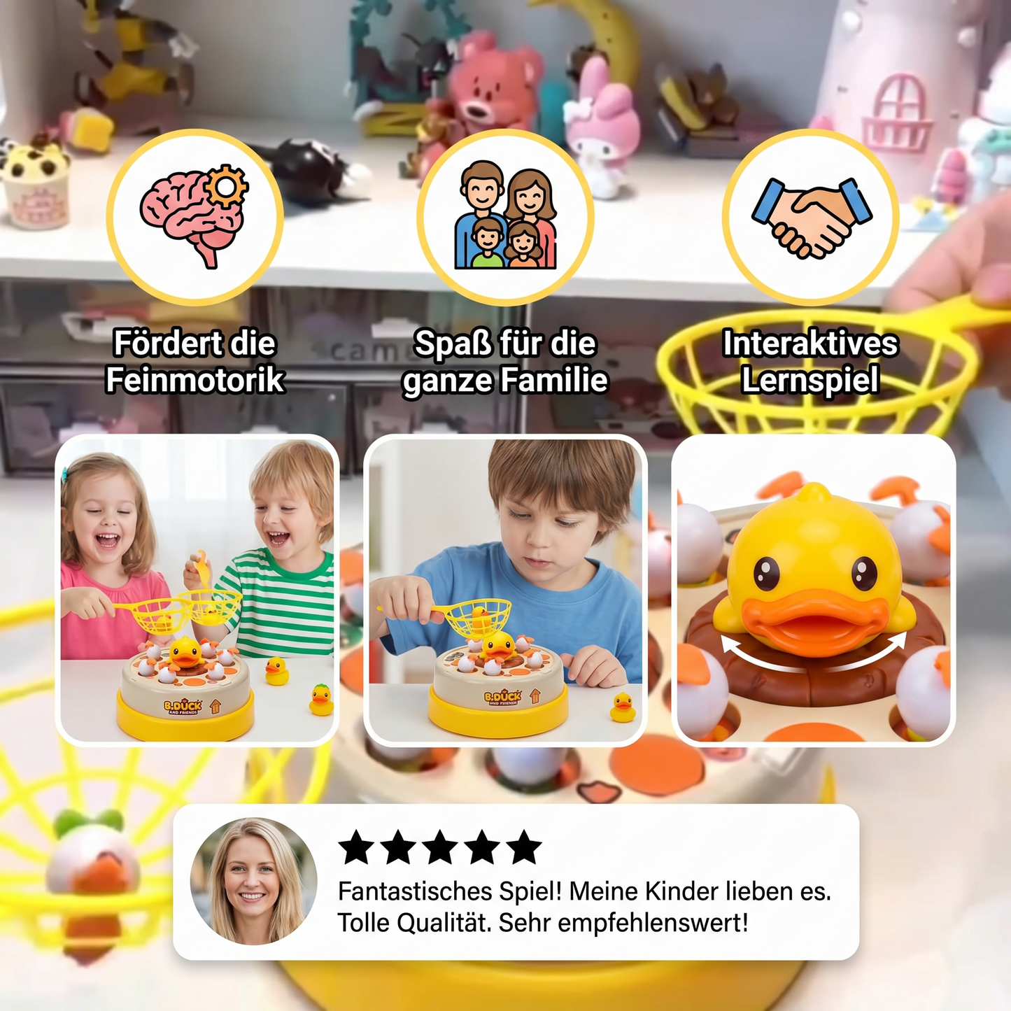 Enten Fangspiel für Kinder – Interaktives Geschicklichkeitsspiel