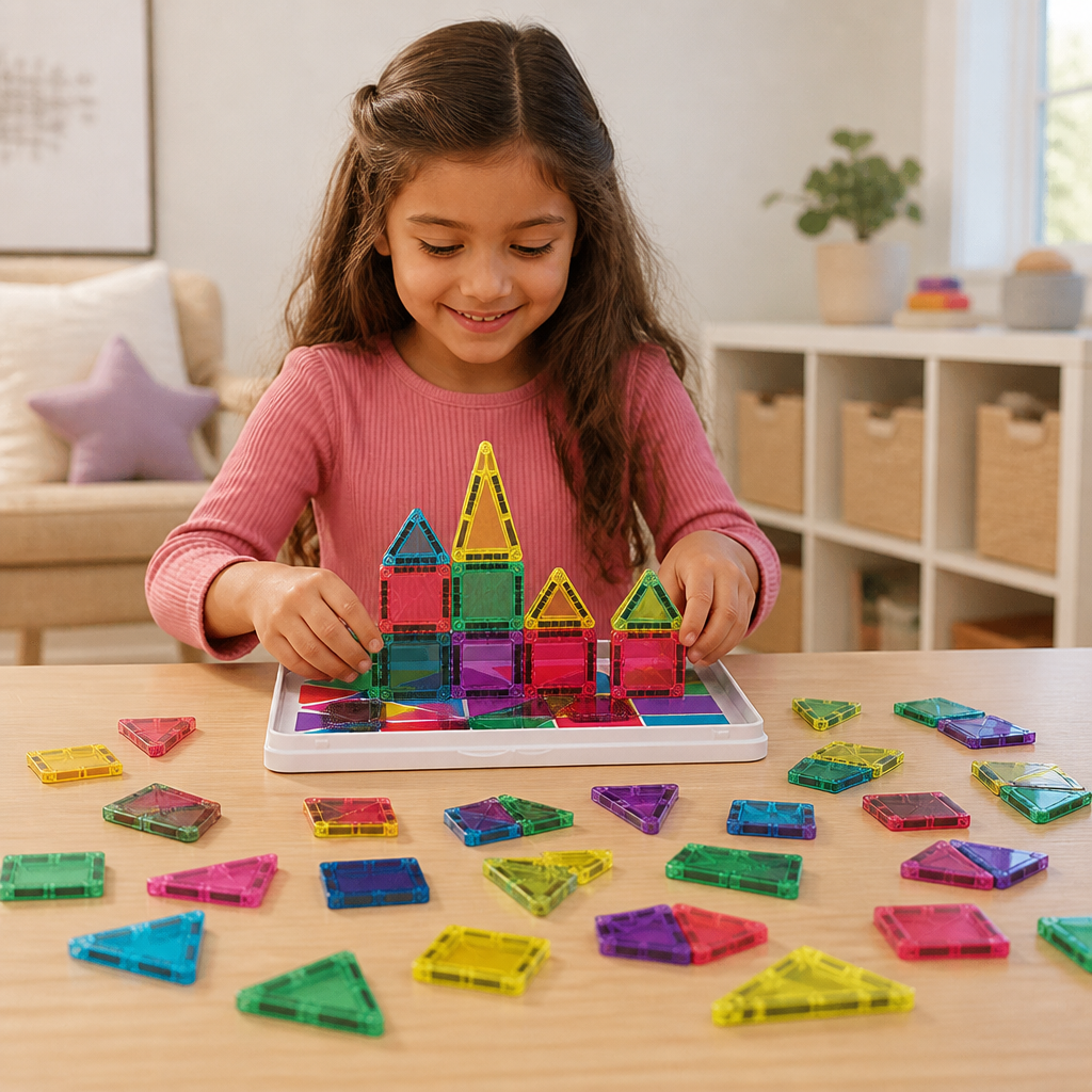 Kompakte Magnetplättchen – 40-teiliges Montessori-Reiseset