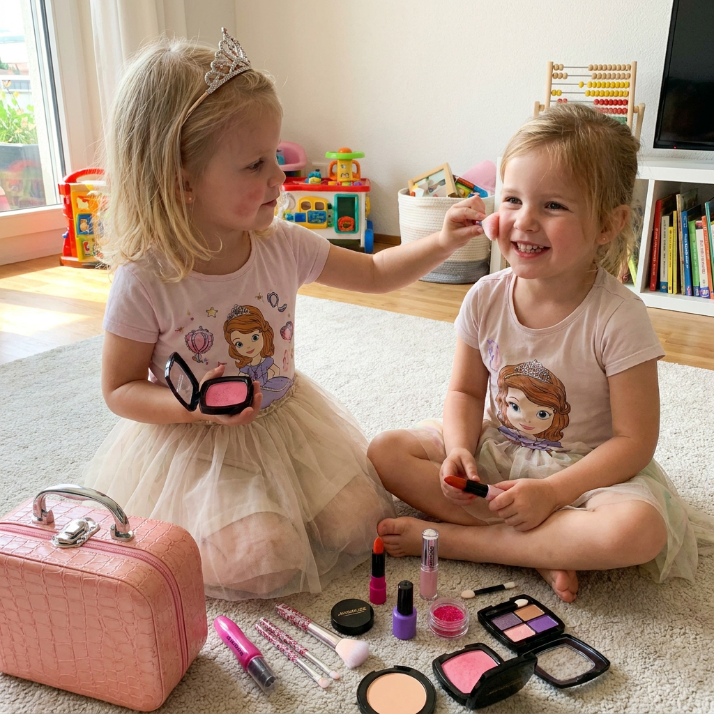 Make-up-Spielset für Mädchen – Sicheres Kinder-Kosmetikset mit praktischer Tasche