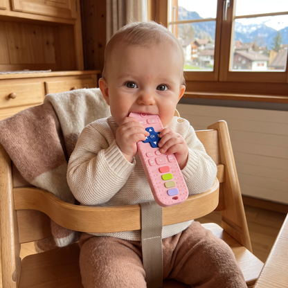 Baby-Beißring in Fernbedienungsform aus Silikon – BPA-freies sensorisches Kauspielzeug