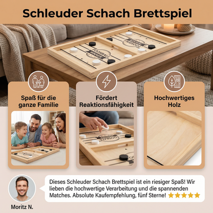 Schleuder Schach Brettspiel aus Holz