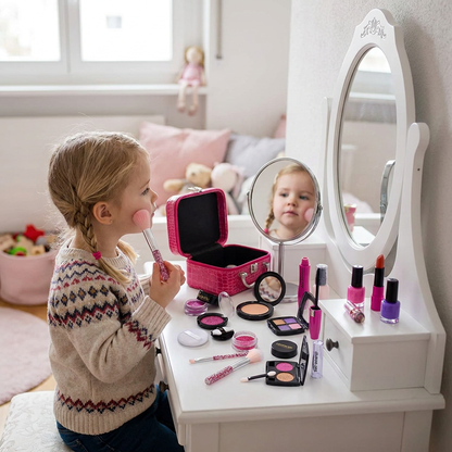 Make-up-Spielset für Mädchen – Sicheres Kinder-Kosmetikset mit praktischer Tasche