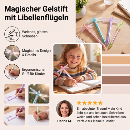 Magischer Gelstift mit Libellenflügeln