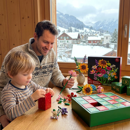 Weihnachts-Blumenstrauß-Baustein-Adventskalender