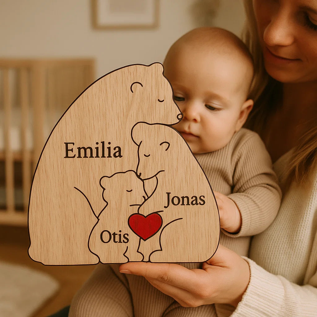 Handgefertigte Personalisierte Bärenfamilie