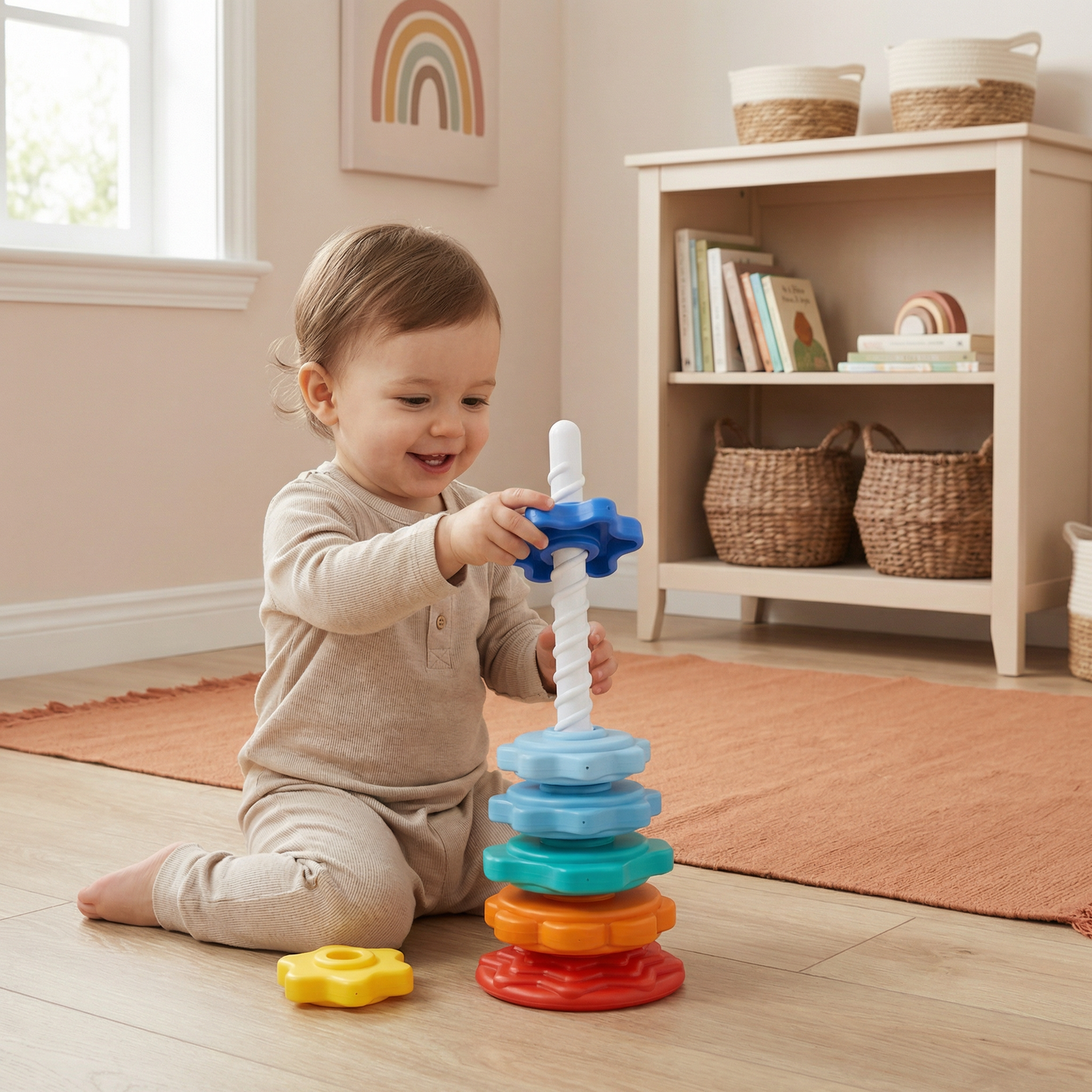 Regenbogen Dreh- und Farbturm Spielzeug