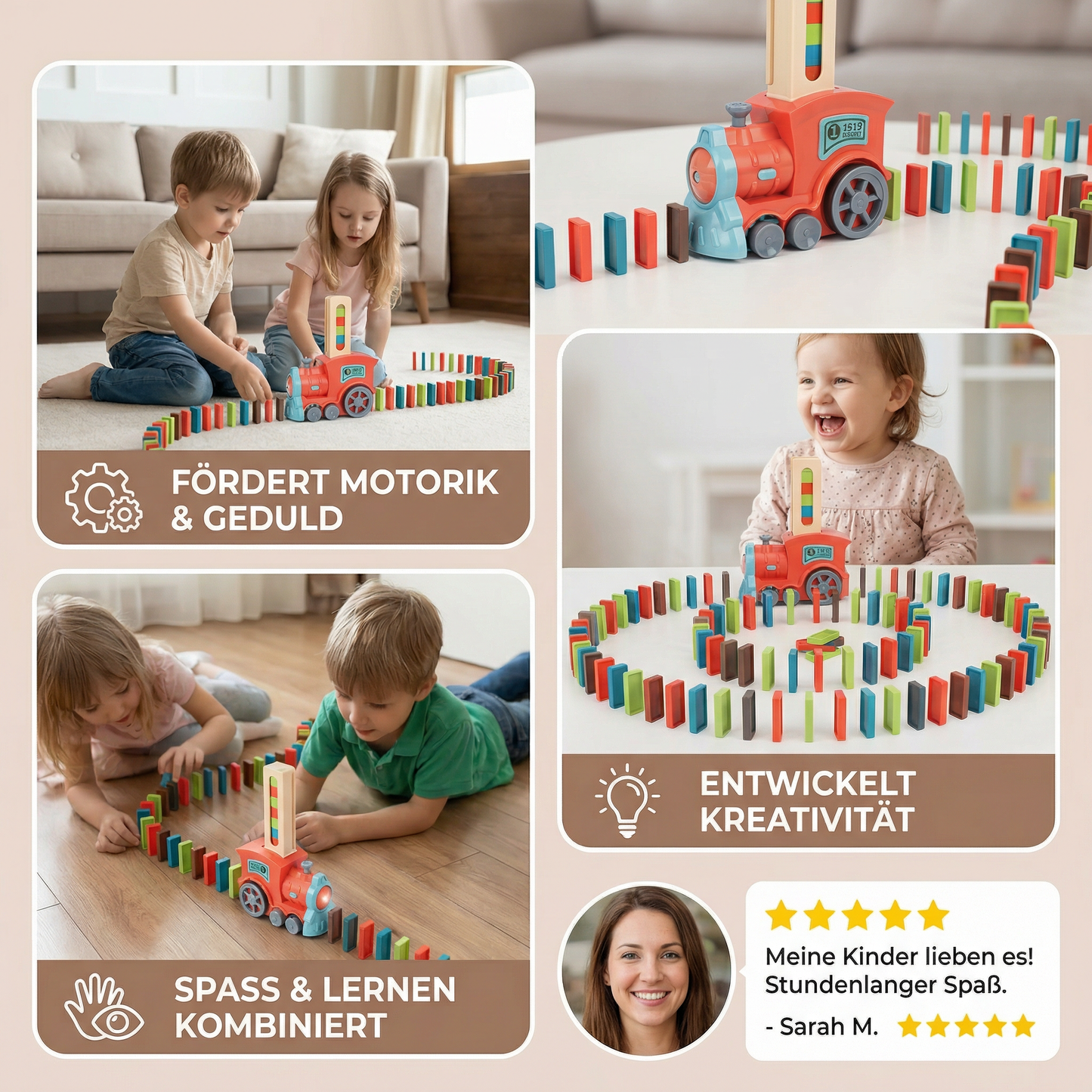 Domino-Zugspielzeug für Kinder