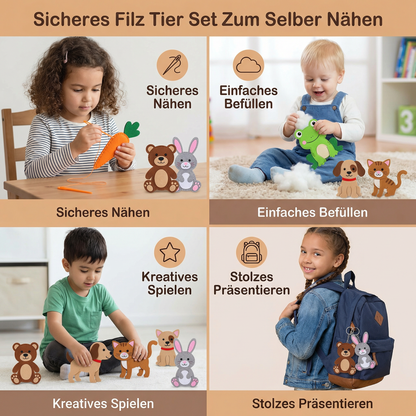 Sicheres Filz Tier Set Zum Selber Nähen