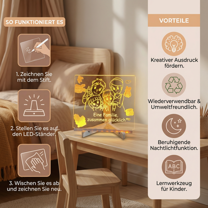 Leuchtendes LED Zeichenbrett für Kinder