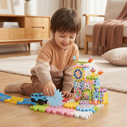 Rotierendes Montessori Zahnrad-Baustein Spielzeug
