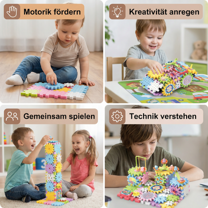 Rotierendes Montessori Zahnrad-Baustein Spielzeug