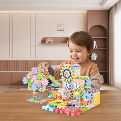 Rotierendes Montessori Zahnrad-Baustein Spielzeug