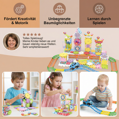 Rotierendes Montessori Zahnrad-Baustein Spielzeug