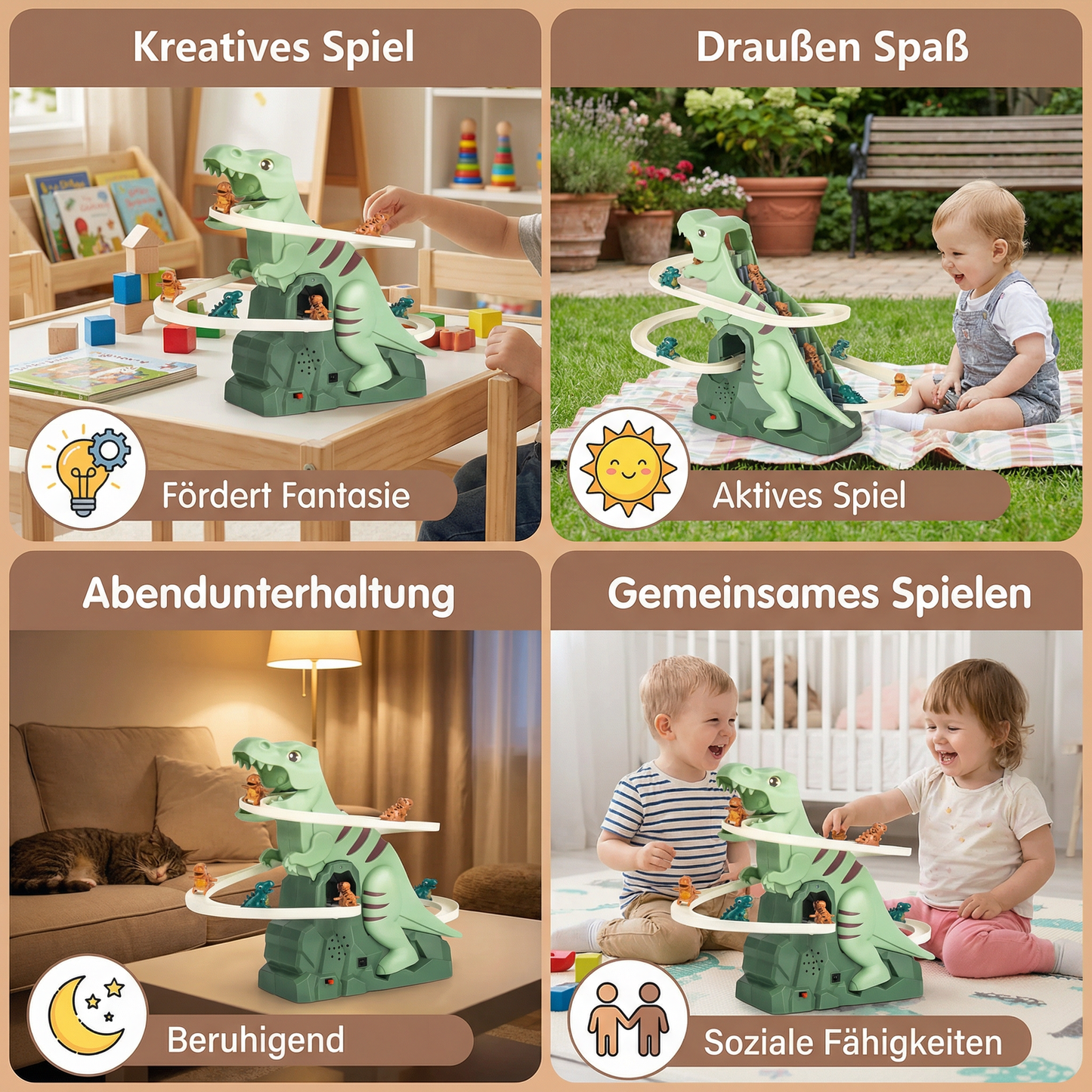 Dino Rutsche Achterbahn Spaß