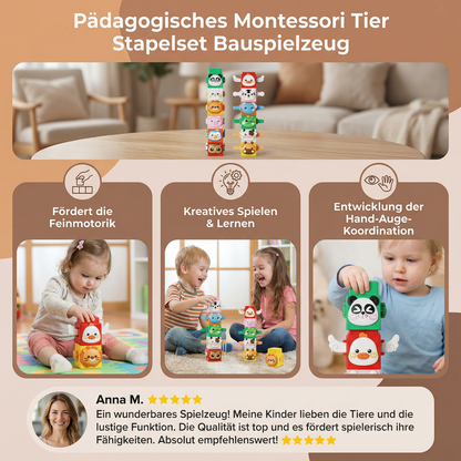 Pädagogisches Montessori Tier Stapelset Bauspielzeug