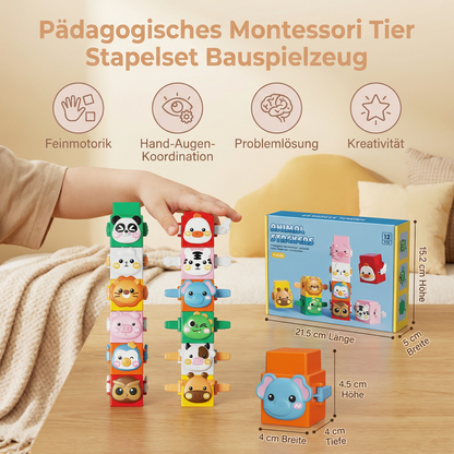Pädagogisches Montessori Tier Stapelset Bauspielzeug
