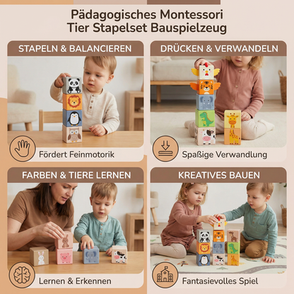 Pädagogisches Montessori Tier Stapelset Bauspielzeug