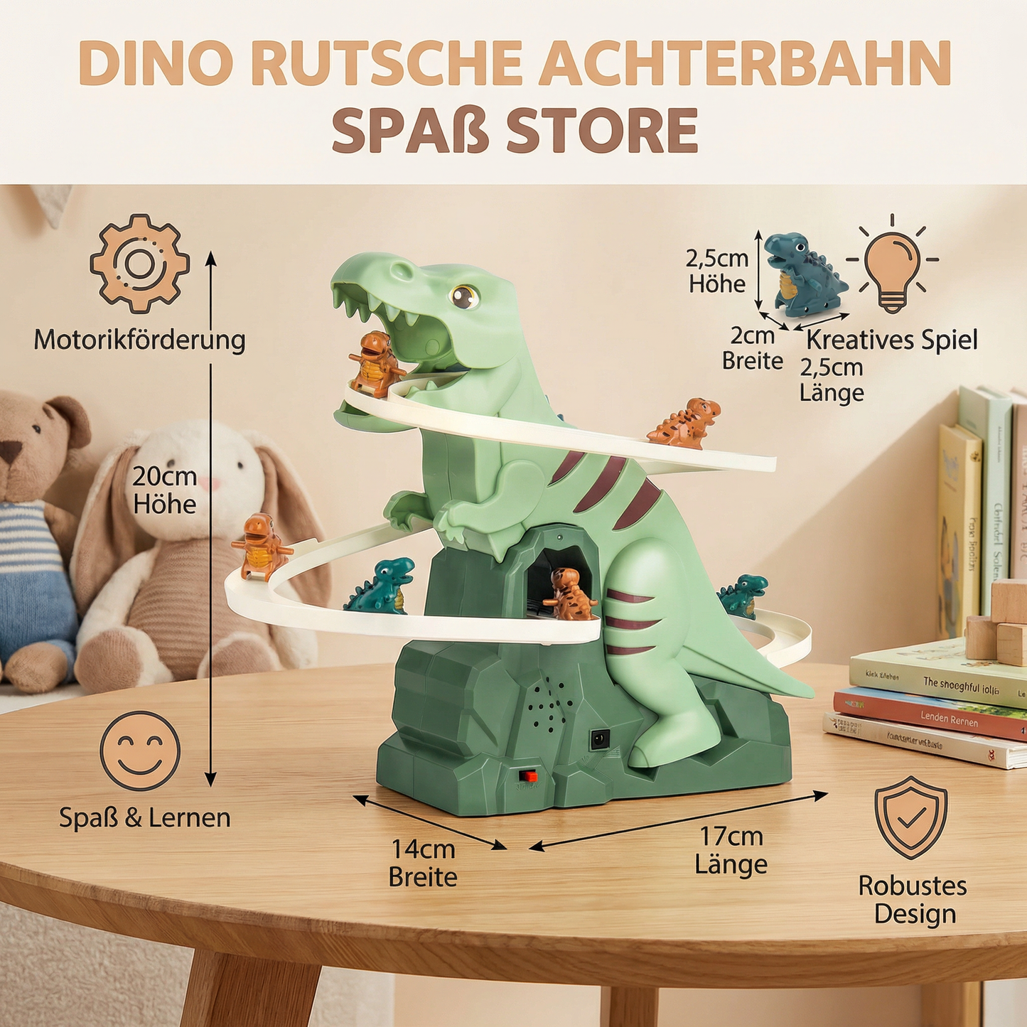 Dino Rutsche Achterbahn Spaß