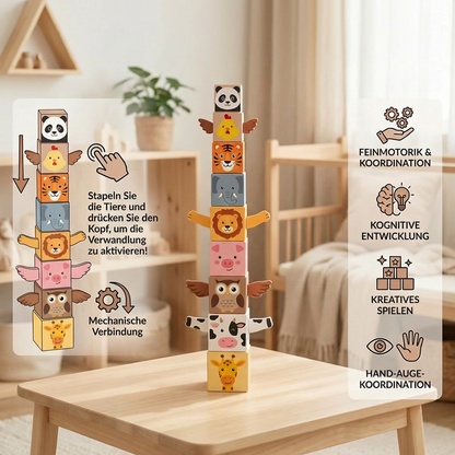Pädagogisches Montessori Tier Stapelset Bauspielzeug