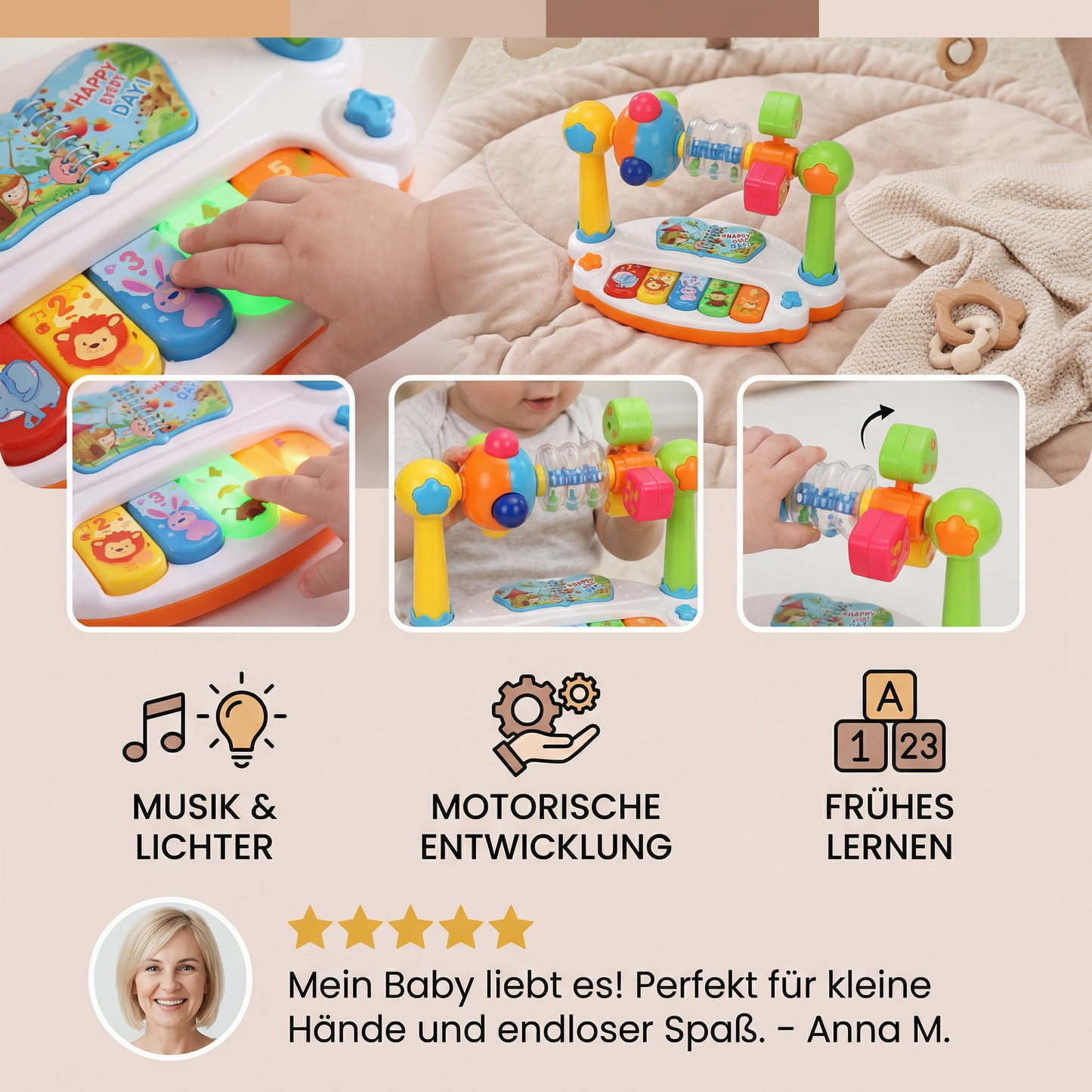 Musikalisches 5in1 Lernspielzeug für Babys