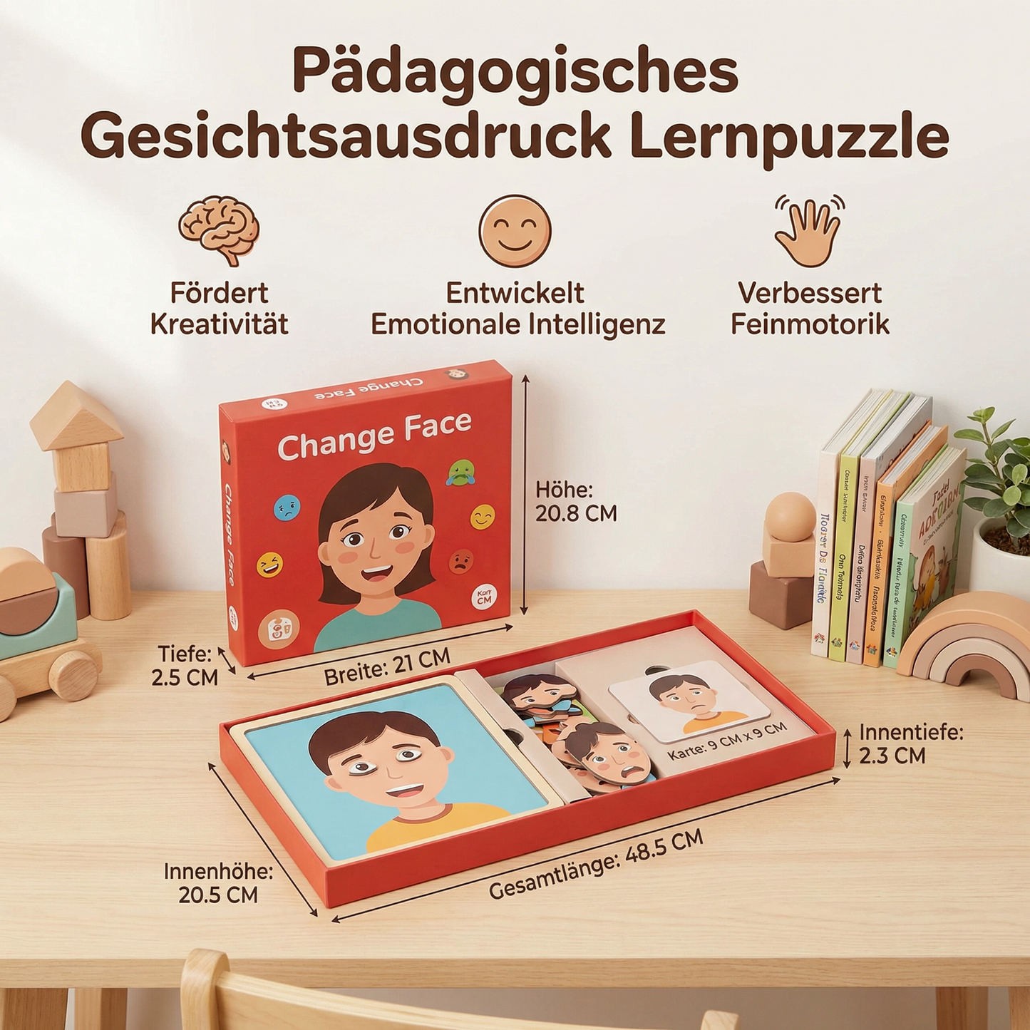 Pädagogisches Gesichtsausdruck Lern Puzzle für Kinder