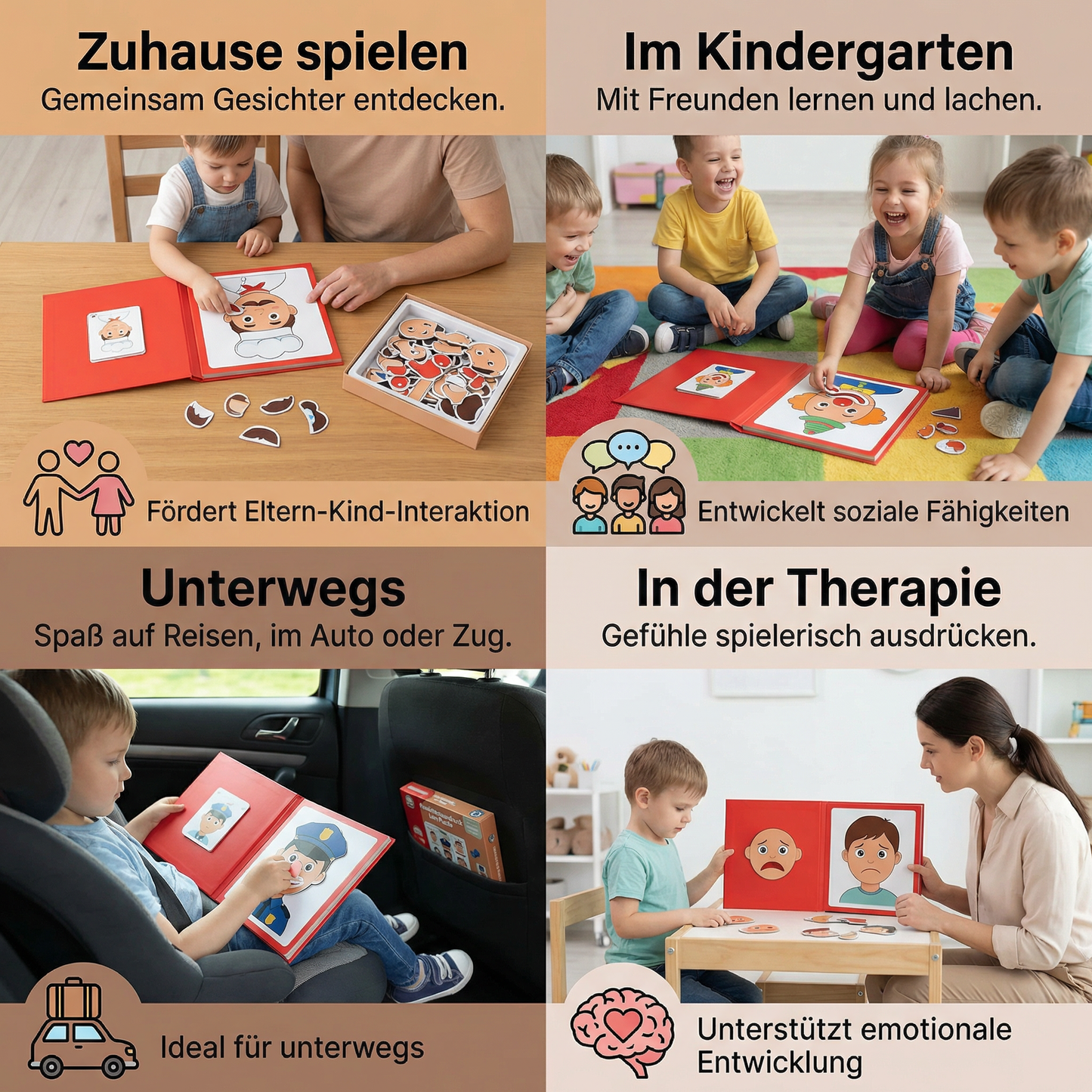 Pädagogisches Gesichtsausdruck Lern Puzzle für Kinder