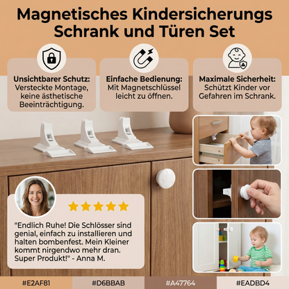 Magnetisches Kindersicherungs Schrank und Türen Set