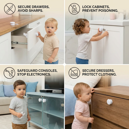 Magnetisches Kindersicherungs Schrank und Türen Set