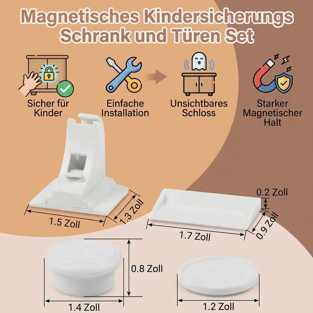 Magnetisches Kindersicherungs Schrank und Türen Set