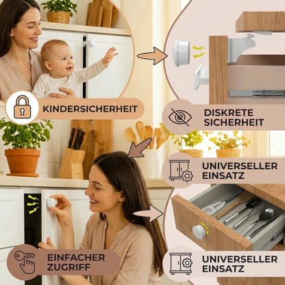 Magnetisches Kindersicherungs Schrank und Türen Set