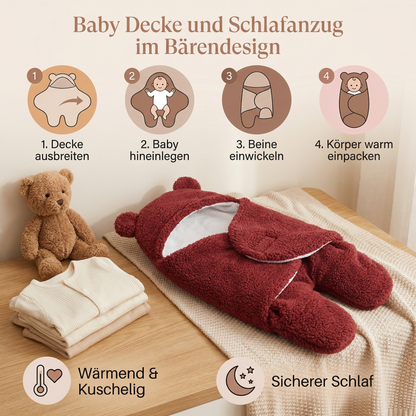 Baby Decke und Schlafanzug im Bärendesign