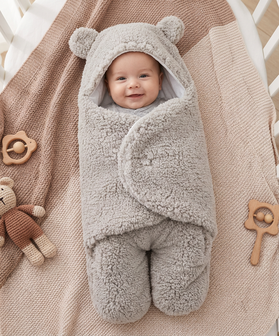 Baby Decke und Schlafanzug im Bärendesign