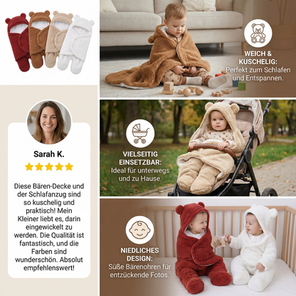 Baby Decke und Schlafanzug im Bärendesign
