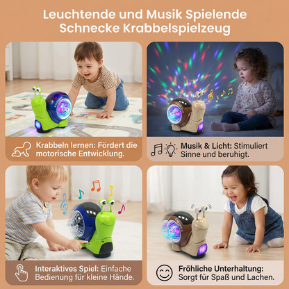 Leuchtende und Musik Spielende Schnecke Krabbelspielzeug