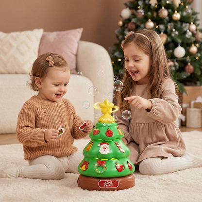 Musik Seifenblasen Weihnachtsbaum mit Sticker zum Dekorieren