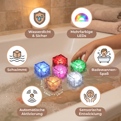 Aufleuchtende Bade Würfel Spielzeug für Kinder 6er Set