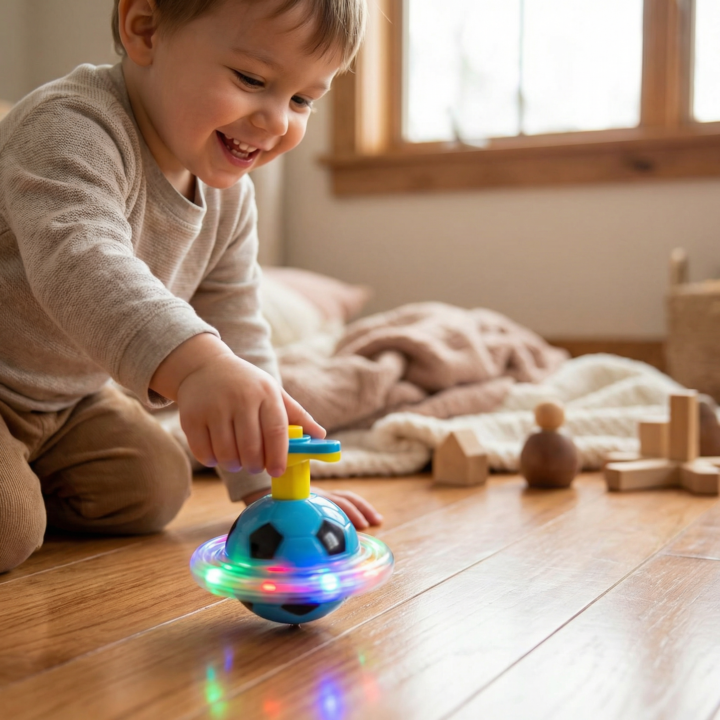 Leuchtender LED Fußball Kreisel