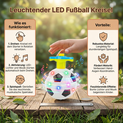 Leuchtender LED Fußball Kreisel