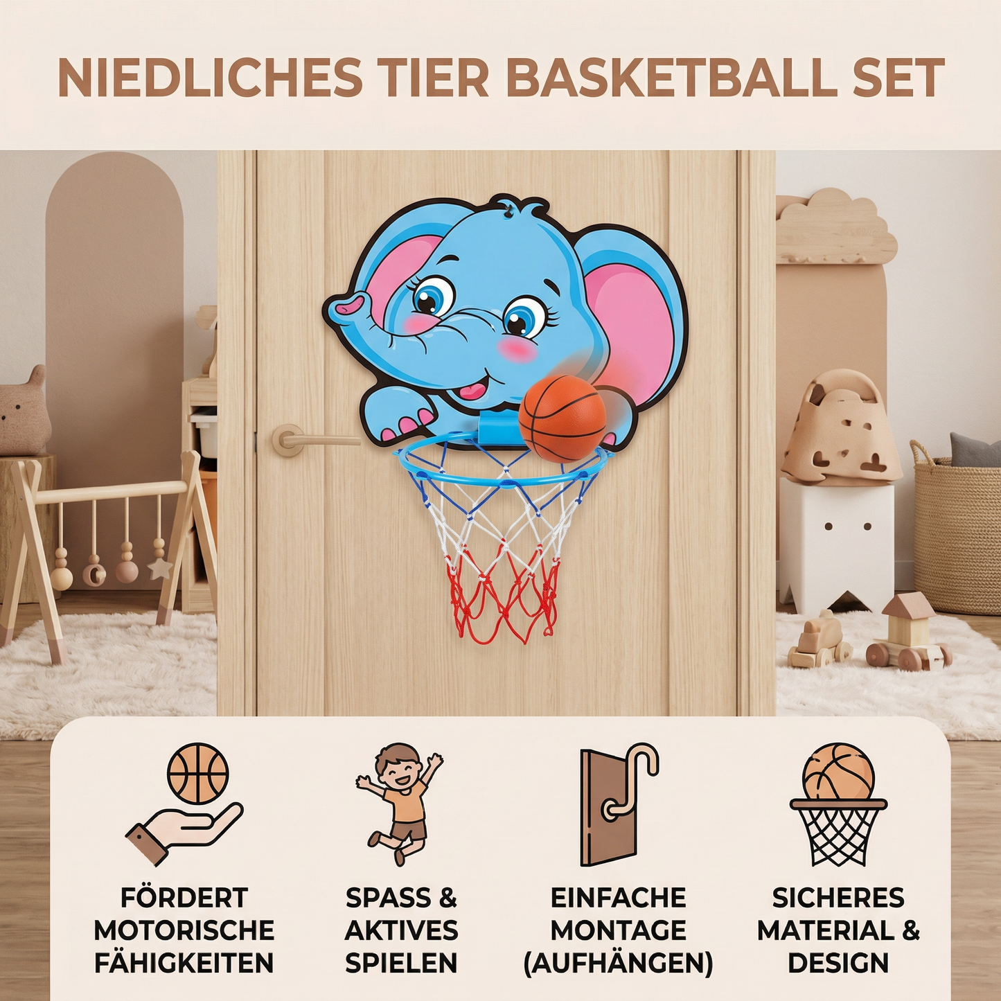 Niedliches Tier Basketball Set für Kinder