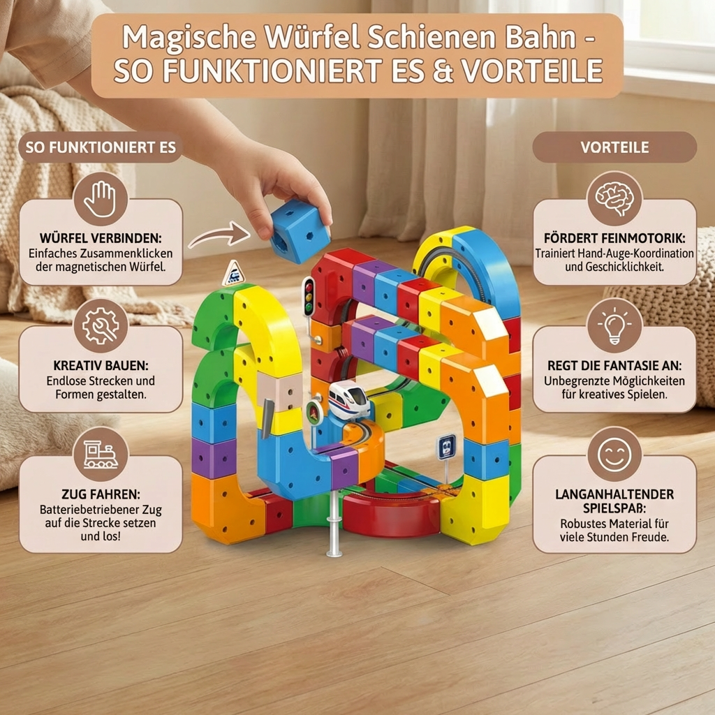 Magische Würfel Schienen Bahn Kinderspielzeug