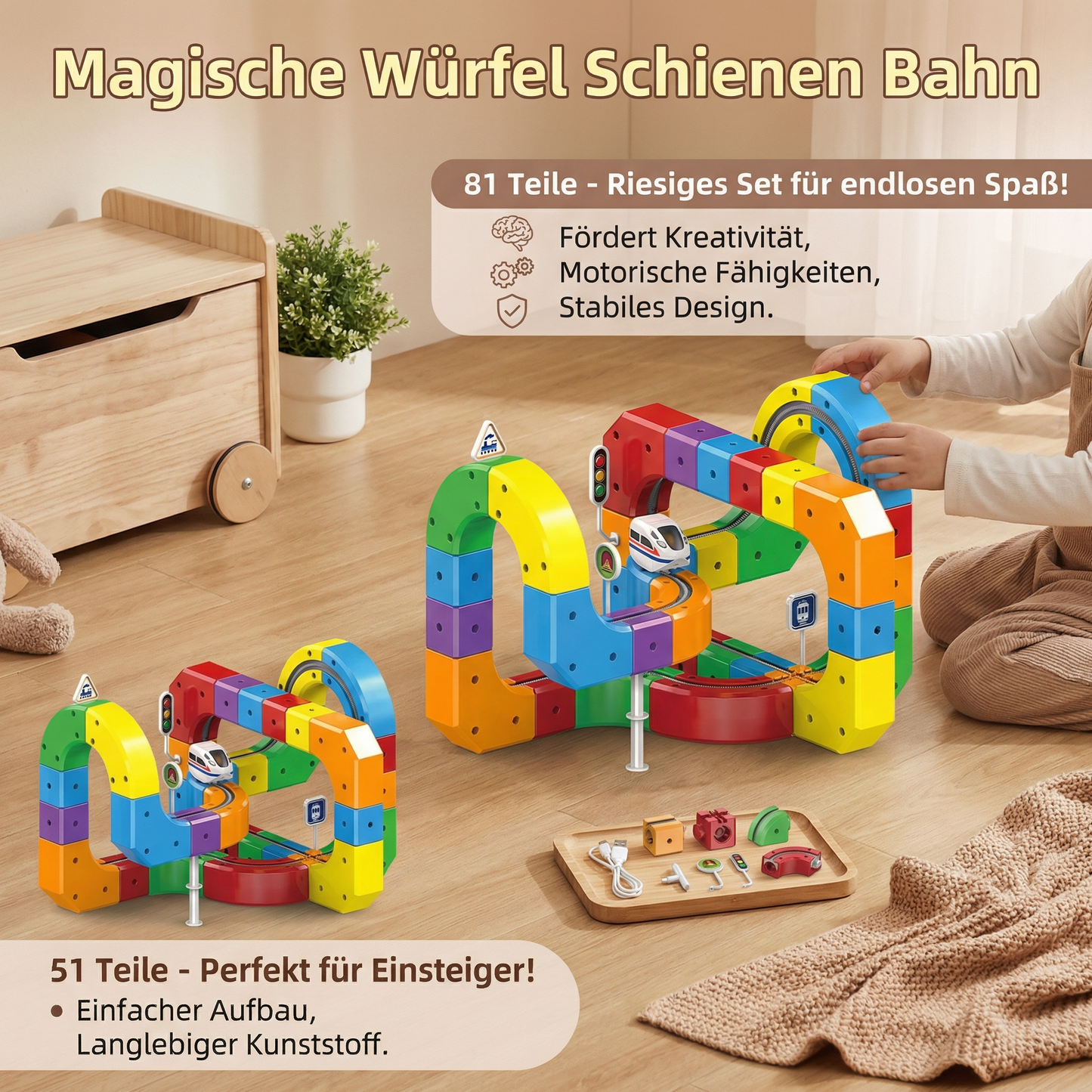 Magische Würfel Schienen Bahn Kinderspielzeug