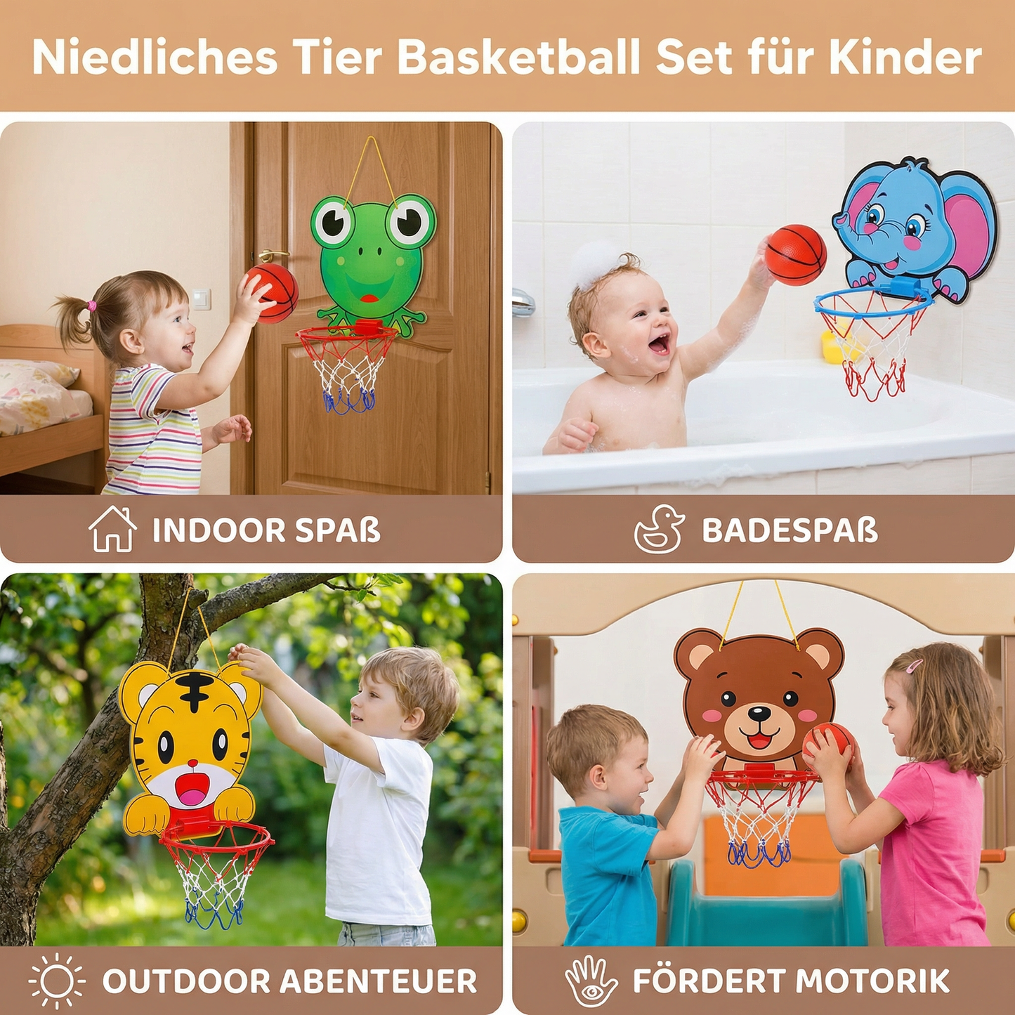 Niedliches Tier Basketball Set für Kinder