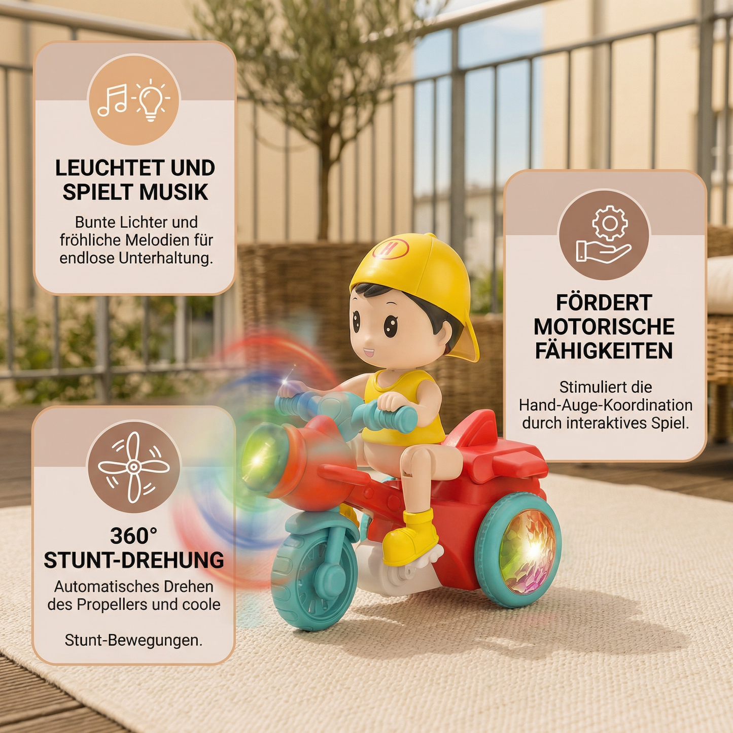 Leuchtendes Musik Kinder Stunt Roller Spielzeug