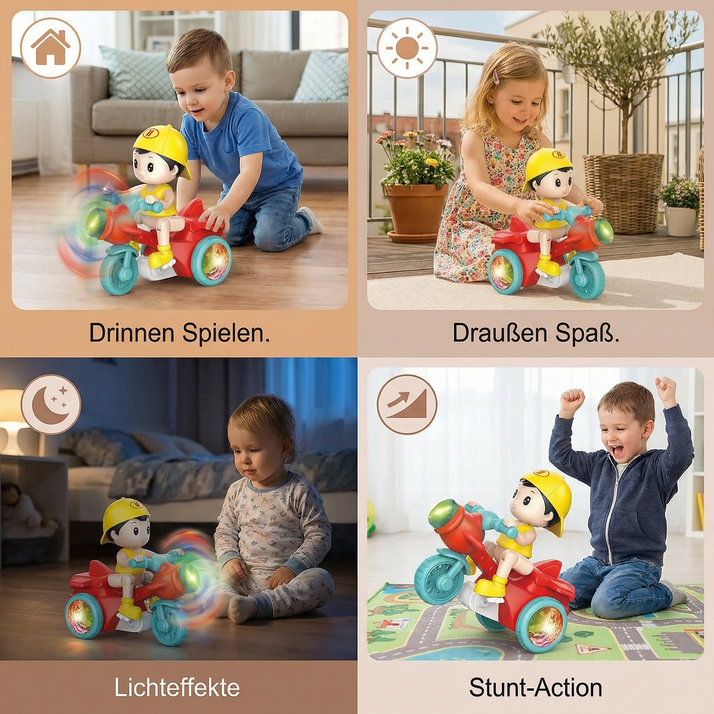 Leuchtendes Musik Kinder Stunt Roller Spielzeug