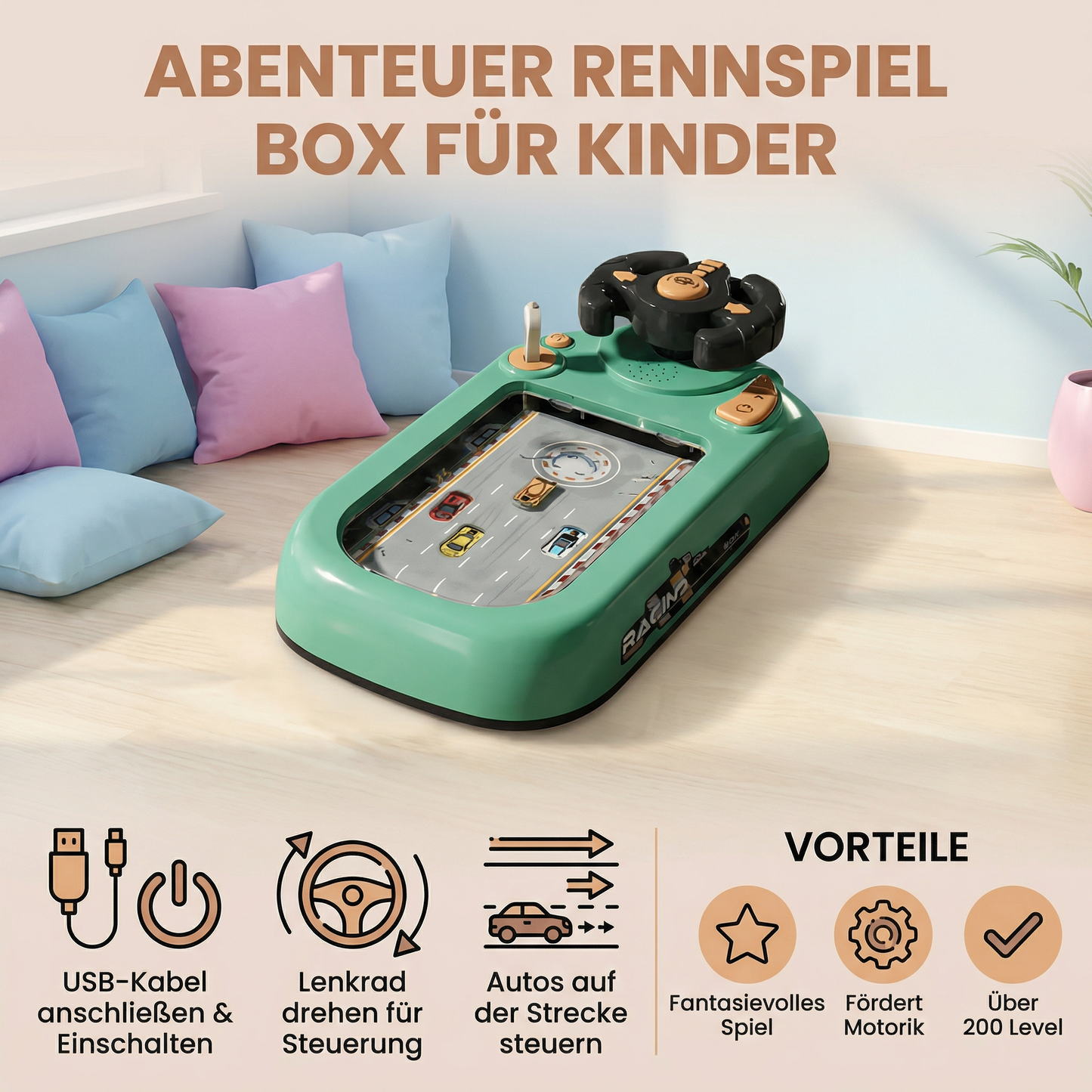 Abenteuer Rennspiel Box für Kinder