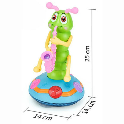 Musikalisches Krabbelspielzeug für Babys ⎜ Sich drehende Raupe mit Licht und Ton